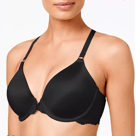 Maidenform One Fab Fit Everyday Black Lace Front Closure Underwire Bra 36DD - Picture 1 of 9